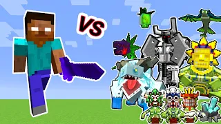 Herobrine (Nether Boss) Vs. Mowzie's Mobs Monsters in Minecraft