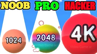 2048 Balls 3d - Noob vs Pro vs Hacker - Gameplay Walkthrough