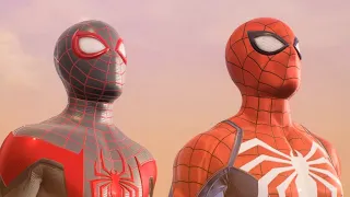 Peter and Miles vs Sandman Advanced Suit 1.0 and Classic Suit Marvel's Spider-Man 2 PS5