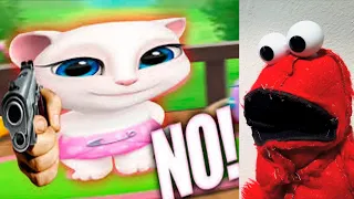 Nunca instales TALKING ANGELA 😭 marioneta CHAKA | mi vecino CHUCKY el MUÑECO MALDITO viene a mi casa