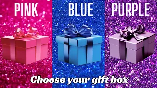 Choose Your Gift...! Pink, Blue or Purple 💗💙💜 How Lucky Are You? 😱 #giftboxchalleng #chooseyourgift