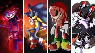 Amy Exe vs Sonic Exe vs Knuckles Exe vs Tails Exe | Tiles Hop: EDM Rush!