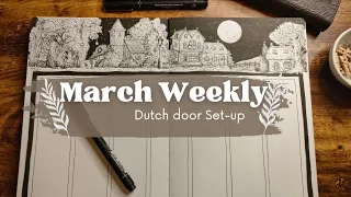 Bullet Journal || March Weekly Dutch door Set-up  #bujo #bulletjournal #cottagecore