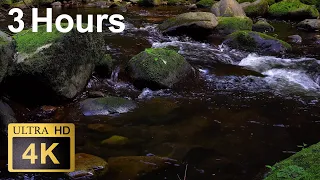 Mountain Stream Behind the Mountain - 4K UHD 3 Hours Relaxing Nature Sounds