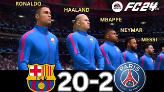 WHAT HAPPEN IF MESSI, RONALDO, MBAPPE, NEYMAR, PLAY TOGETHER ON BARCELONA VS PSG