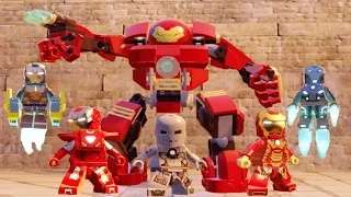 Lego Marvels Avengers All Iron Man Suit Up Animations (All Suits Unlocked)