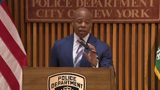Mayor Eric Adams Makes Public Safety Related Announcement With NYPD Commissioner Caban