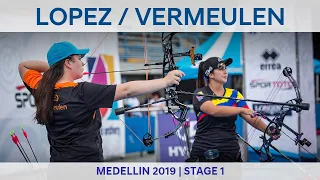 Sara Lopez v Jody Vermeulen – compound women gold | Medellin 2019 World Cup S1