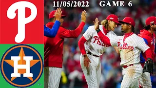 Astros vs Phillies [FULL GAME 6] World series (11/05/22) - MLB Highlights | MLB Finals 2022