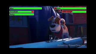 The secret life of pets 2 | wolves attack battle with healthbars