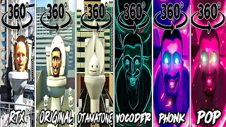 Skibidi Toilet RTX vs ORIGINAL vs Otamatone vs Vocoder vs Phonk vs Pop Toilet 360º VR