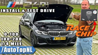 BMW M340i @RaceChipChiptuning  | INSTALLATION & 0-100 100-200 | STOCK vs TUNED by AutoTopNL