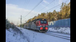 Электровоз 3ЭС4К-007 с наливным поездом