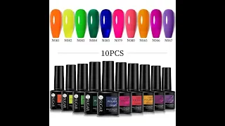 UR SUGAR Gel Nail Polish Set Neon 10Pcsset