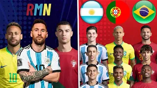 Messi Neymar Ronaldo🔥 🆚 Argentina Portugal Brazil 🔥 (Messi Neymar Ronaldo Vinicius Felix Rodrygo)🔥