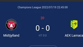 Midtjylland Vs Aek Larnaca | Champions League| LIVE 🔴