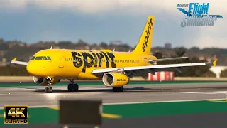 Spirit Airlines A320 Las Vegas - San Diego 4K Graphics | Full Flight | Microsoft Flight Simulator