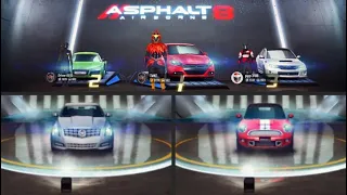 Asphalt 8 Multiplayer Dodge Dart GT vs Audi R8 e-tron vs IMPREZA vs Cadillac ATS vs Mini Cooper