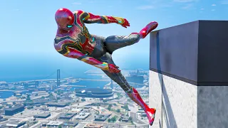 GTA 5 Iron Spiderman Falling off Highest Buildings - Episode 22 (Euphoria Ragdolls)