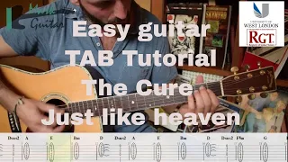 The Cure - Just Like Heaven - HOW TO PLAY - EASY lesson tutorial GUITAR tab