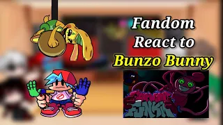 Fandom react to Friday Night Funkin vs Bunzo Bunny Full WEEK + Mommy Long Legs / FNF Mod