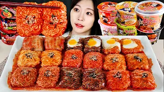 ASMR MUKBANG| 직접 만든 불닭볶음면 불닭쌈 먹방 & 레시피 FIRE NOODLES EATING