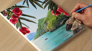 Seascape Painting / Acrylic Painting / STEP by STEP