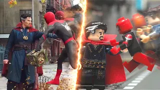 LEGO SPIDER-MAN NO WAY HOME Trailer LEGO VS Movie Side by Side Comparison