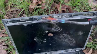 Destroying a Dell Laptop - Computer Abuse / Destruction - Exploding a Laptop