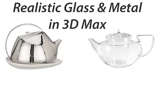 3d max tutorial I Glass and Metal in Scanline render in less Time