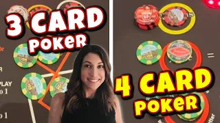 I Played Them BOTH! 👊 3 Card Poker VS Crazy 4 Card Poker in Vegas #3cardpoker #4cardpoker #vegas