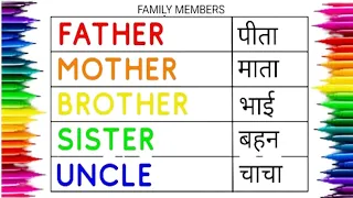 Family Members Name In Hindi & English | Family Members Name with Spelling | Relationship name