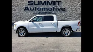 2019 RAM 1500 CREW BIG HORN E TORQUE BRIGHT WHITE WALK AROUND REVIEW 9T105A SOLD! SUMMITAUTO.com