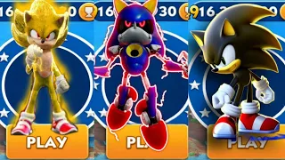 Sonic Dash - Super Sonic vs Metal Sonic vs Super Sdadow - All 60 Characters Unlocked Gameplay Live