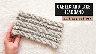 How to knit a headband with cables and lace | Knitting tutorial