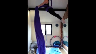 Aerial silks drop front dive into star