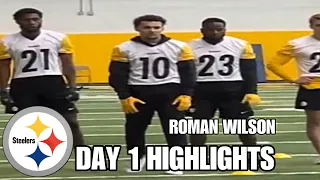 Pittsburgh Steelers ROOKIE Minicamp Highlights DAY 1; Roman Wilson *FIRST LOOK* “QUICK FEET” 🔥