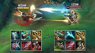 AKSHAN vs LUCIAN FULL BUILD FIGHTS & Best Pentakills!