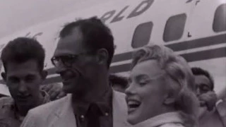 Marilyn Monroe and Arthur Miller on their way to England to film "The Prince And The Showgirl 1956