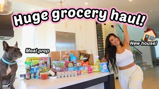 MOVING VLOG 5 | NEW FRIDGE TOUR! Organize my groceries with me + meal prep!