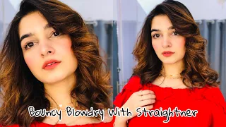 Get Salon Blowdry With Straightner At Home || Kainat Faisal