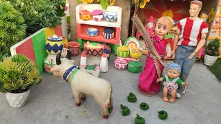 Barbie Doll All Day Routine In Indian Village/Radha Ki Kahani Part -420/Barbie Bedtime Story||