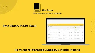 Site Book: Rate Library in Site Book
