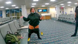 Denied Boarding, Woman Loses It