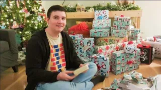 2023 Christmas morning :: Reed opening presents