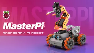 MasterPi AI Vision Robot Arm with Mecanum Wheels Car Raspberry Pi Open Source