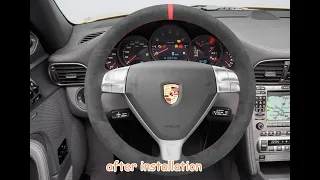 MEWANT---for Porsche 911(997) Boxster (987) Cayman (987) Car Steering Wheel Cover Installation