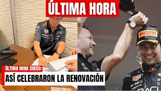 💥CELEBRACIÓN de CHECO PÉREZ por su RENOVACIÓN con RED BULL