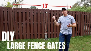 DIY Large Fence Gates | How to Build a Gate that Won't Sag! | 13’ Double Gate | Fence Makeover Pt. 2