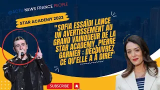 Sofia Essaïdi lance un avertissement au  vainqueur de S.A Pierre Garnier Découvrez ce qu'elle à dire